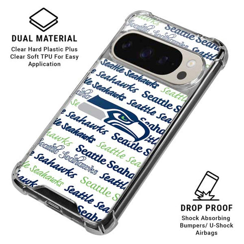 NFL Seattle Seahawks Print Pixel 9/9 Pro Clear Case